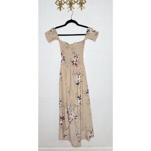 Boutique Dress Floral Bohemian Wedding Off Shoulder Neutral Colors Small K